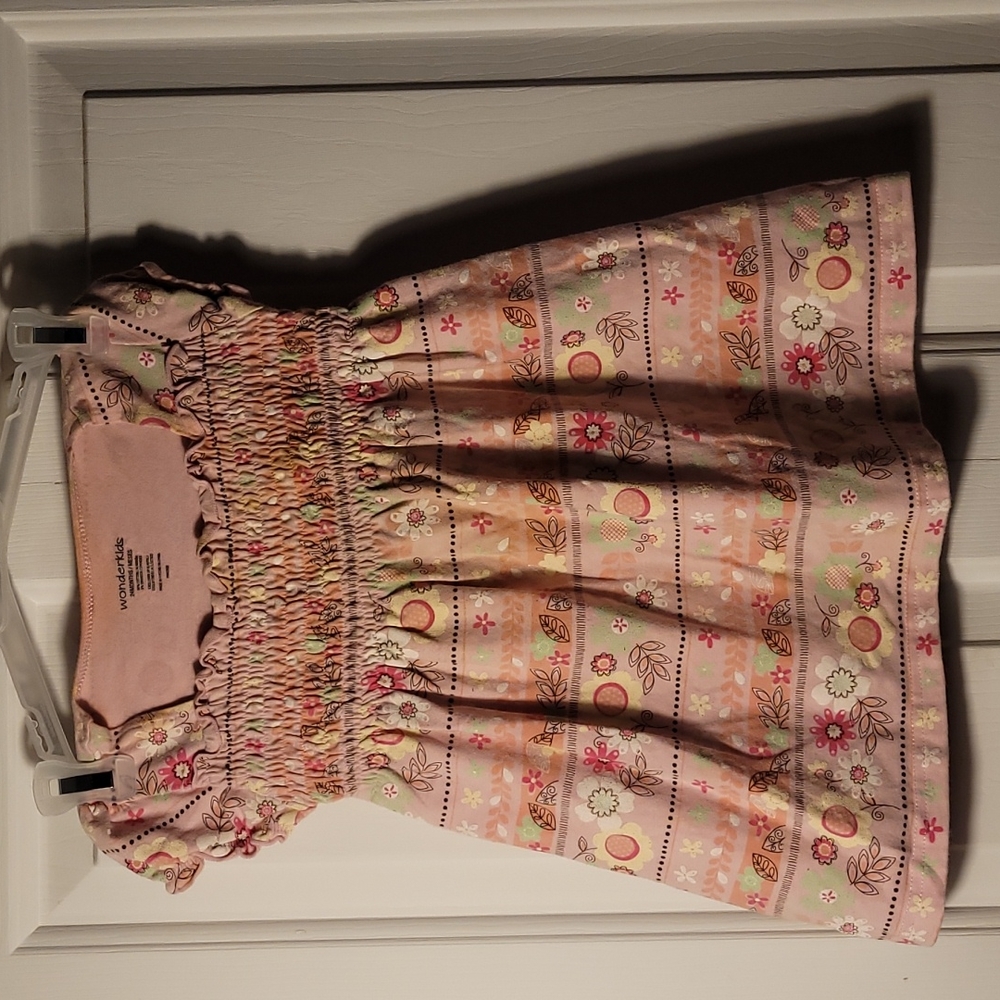 Wonderkids Girls 24 month pink Ruffle floral dress & matching bloomers set